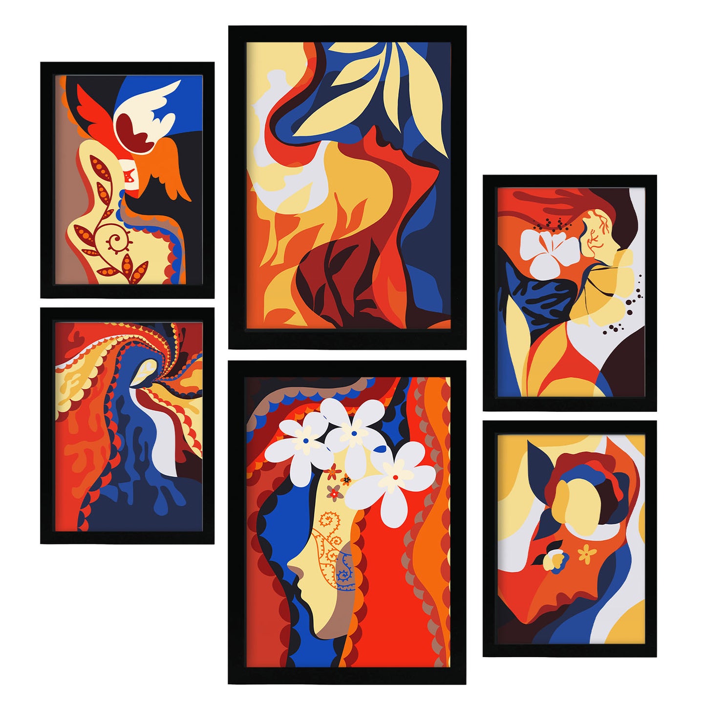Nacnic Set de 6 Laminas de Collage Delicado en Abstracto Femenino