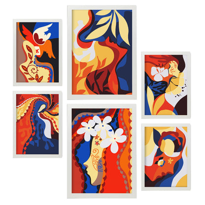 Nacnic Set de 6 Laminas de Collage Delicado en Abstracto Femenino