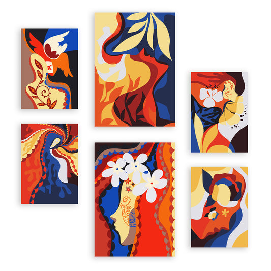 Nacnic Set de 6 Laminas de Collage Delicado en Abstracto Femenino