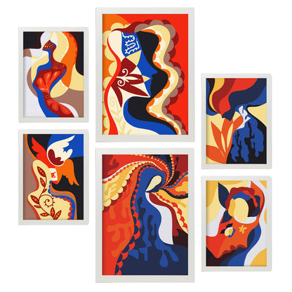 Nacnic Set de 6 Láminas de Encanto Atractivo en Abstracto Femenino