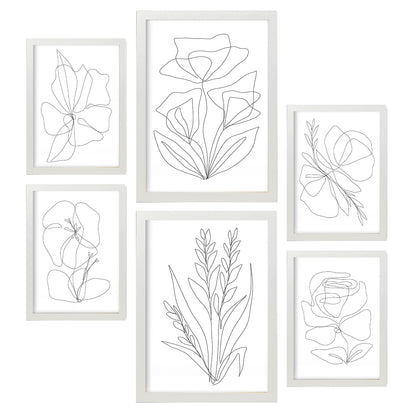 Nacnic Set de 6 Láminas Abstractas de Flores Agradables