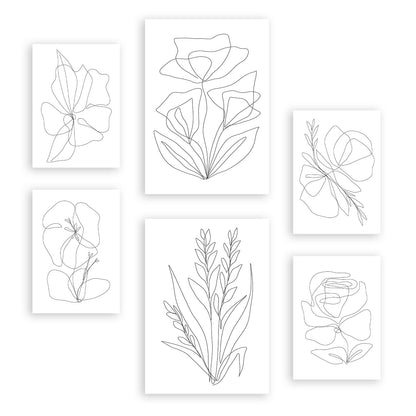 Nacnic Set de 6 Láminas Abstractas de Flores Agradables