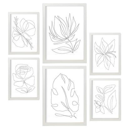 Nacnic Set de 6 Láminas Abstractas de Flores Estéticas