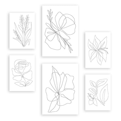 Nacnic Set de 6 Láminas Abstractas de Flores