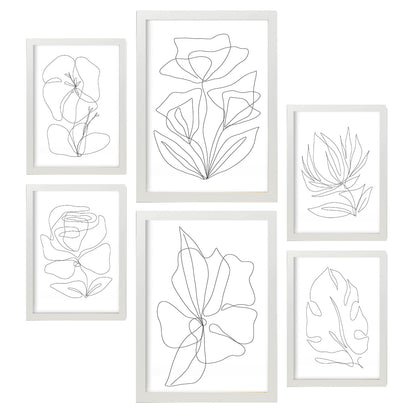 Nacnic Set de 6 Láminas Abstractas de Flores