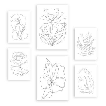 Nacnic Set de 6 Láminas Abstractas de Flores