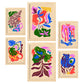 Nacnic Set de 6 Laminas Abstractas de Flores Pintorescas