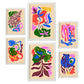 Nacnic Set de 6 Laminas Abstractas de Flores Pintorescas