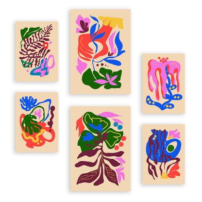 Nacnic Set de 6 Laminas Abstractas de Flores Pintorescas