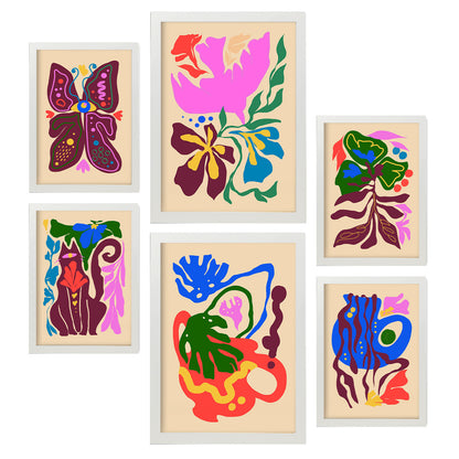 Nacnic Set de 6 Laminas Pintorescas y Abstractas de Flores
