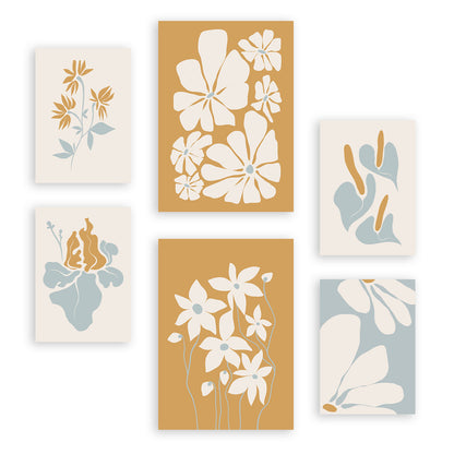 Conjunto Nacnic de 6 Láminas Abstractas de Flores
