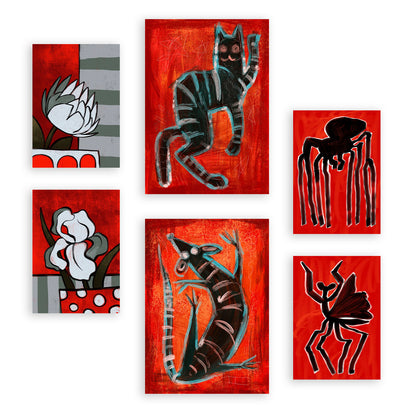 Set de 6 Láminas Nacnic de Criaturas y Animales Abstractos
