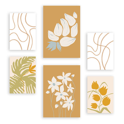 Conjunto Nacnic de 6 Láminas de Flores Abstractas