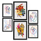 Nacnic Set de 6 Láminas de Arte Abstracto de Flores