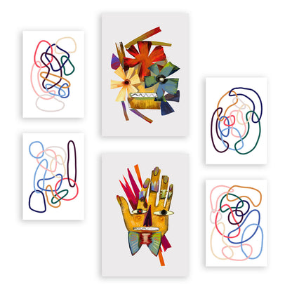 Nacnic Set de 6 Láminas de Arte Abstracto de Flores
