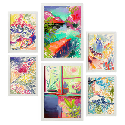 Nacnic Set de 6 Láminas Esencia de la Naturaleza con Paisajes Abstractos