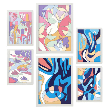 Nacnic Set de 6 Láminas de Estilos Éticos y Flores Abstractas