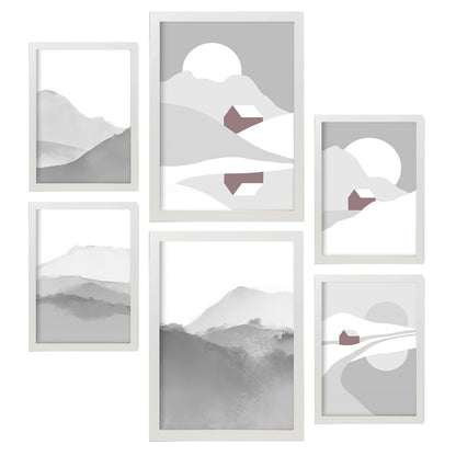 Nacnic Set de 6 Posters de Tonos de la Naturaleza y Paisajes Resumidos