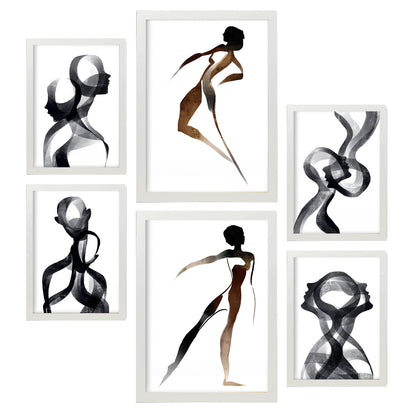 Nacnic Set de 6 Láminas Virtud del Cuerpo 2 en Amantes Abstracto