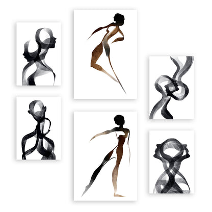 Nacnic Set de 6 Láminas Virtud del Cuerpo 2 en Amantes Abstracto