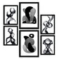 Nacnic Set de 6 Láminas de Amantes Abstractos con Cuerpo Doblado