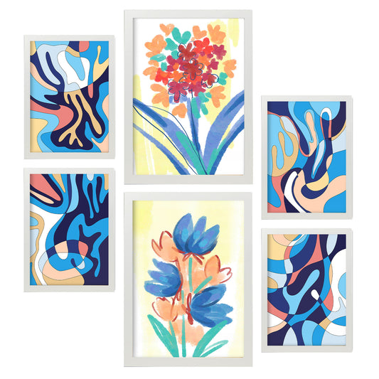 Conjunto de 6 Láminas de Nacnic de Flora Abstracta