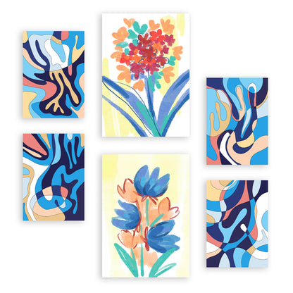 Conjunto de 6 Láminas de Nacnic de Flora Abstracta