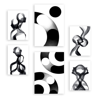 Nacnic Set de 6 Láminas Raya de Silencio en Amantes Abstracto