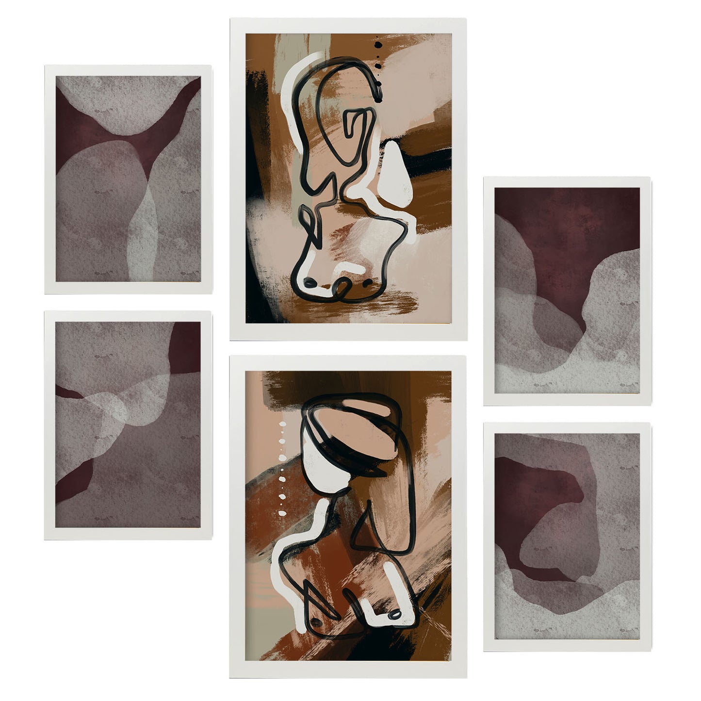 Nacnic Set de 6 Láminas de Arte Abstracto Femenino