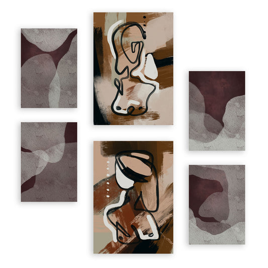 Nacnic Set de 6 Láminas de Arte Abstracto Femenino