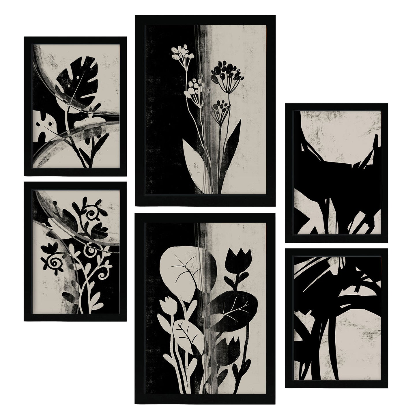 Conjunto Nacnic de 6 Láminas Abstractas de Flores
