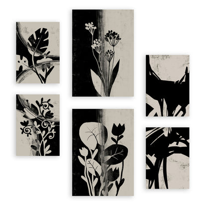 Conjunto Nacnic de 6 Láminas Abstractas de Flores