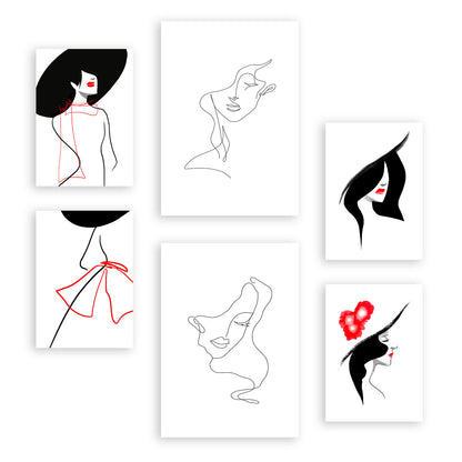 Nacnic Set de 6 Láminas Serence Beauty 1 en Abstracto Femenino