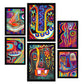 Set de 6 Posters Tipo Gótico de Nacnic en Resúmenes Coloridos