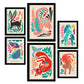 Nacnic Set de 6 Posters de Raza de Linaje 1 en Resúmenes de Animales Estampados Decorativos Estéticos