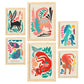 Nacnic Set de 6 Posters de Raza de Linaje 1 en Resúmenes de Animales Estampados Decorativos Estéticos