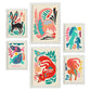 Nacnic Set de 6 Posters de Raza de Linaje 1 en Resúmenes de Animales Estampados Decorativos Estéticos