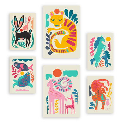 Nacnic Set de 6 Láminas Resúmenes de Animales Raza de Linaje 2
