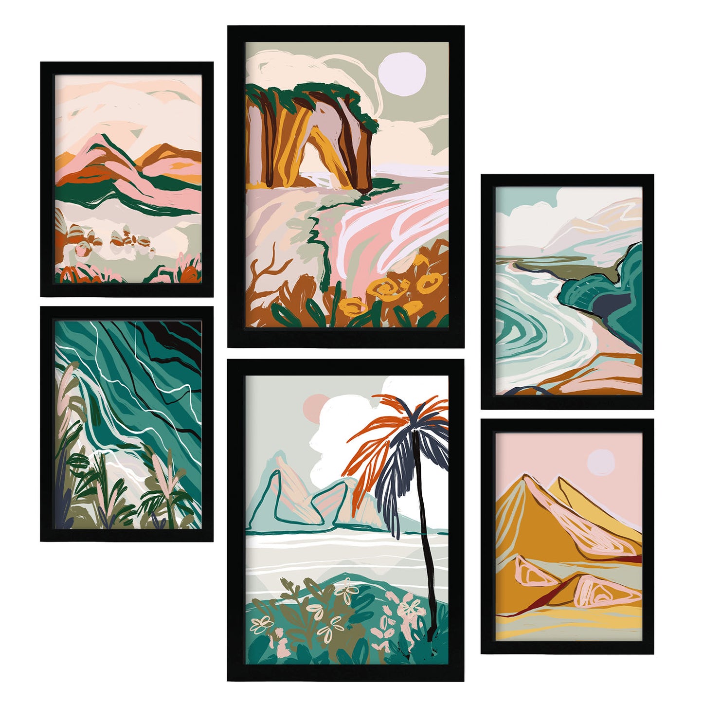Nacnic Set de 6 Posters de Naturaleza Compleja 3 y Paisajes Abstractos