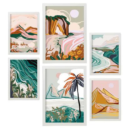 Nacnic Set de 6 Posters de Naturaleza Compleja 3 y Paisajes Abstractos