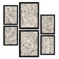 Nacnic Set de 6 Láminas Abstractas de Flores con Volantes