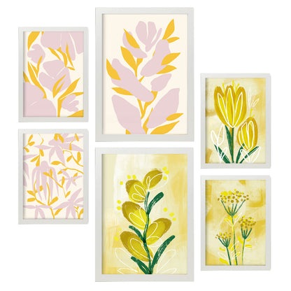 Nacnic Set de 6 Láminas de Flores Abstractas