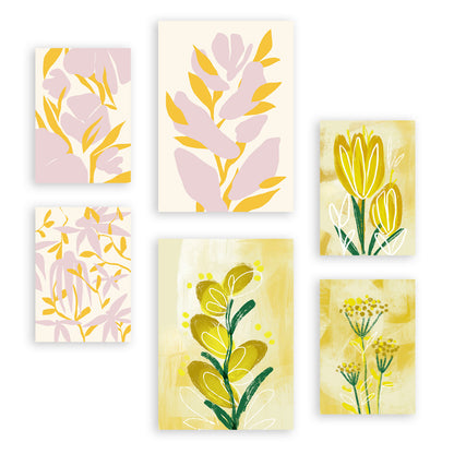 Nacnic Set de 6 Láminas de Flores Abstractas