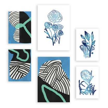 Nacnic Set de 6 Láminas de Vegetación Salvaje y Flores Abstractas