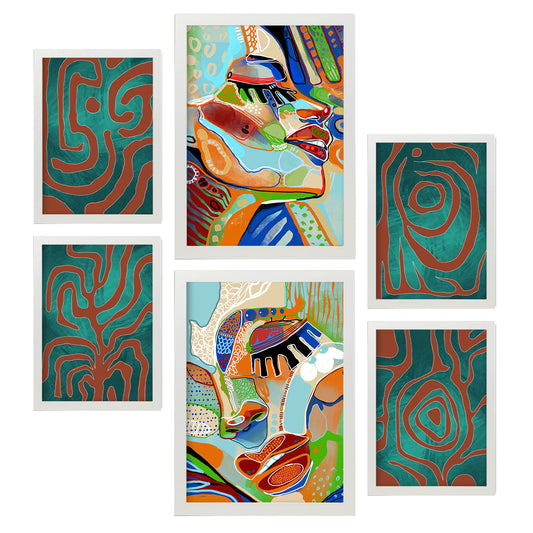 Nacnic Set de 6 Láminas Abstractas Femeninas Estéticas