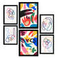 Nacnic Set de 6 Láminas de Flores Abstractas en Turquesa