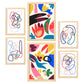 Nacnic Set de 6 Láminas de Flores Abstractas en Turquesa