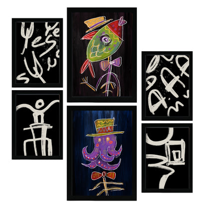 Nacnic Set de 6 Láminas de Animales Resumidos y Estampados Decorativos Estéticos