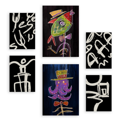 Nacnic Set de 6 Láminas de Animales Resumidos y Estampados Decorativos Estéticos