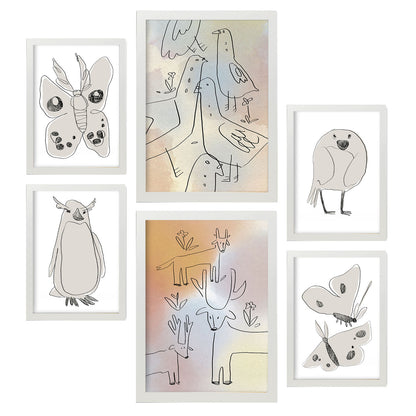 Nacnic Set de 6 Posters Alas de Amor 2 en Resúmenes de Animales